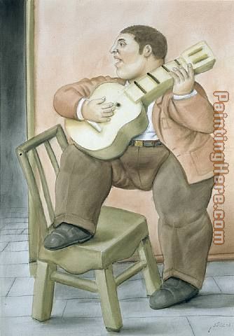 Fernando Botero Man Playing Guitar